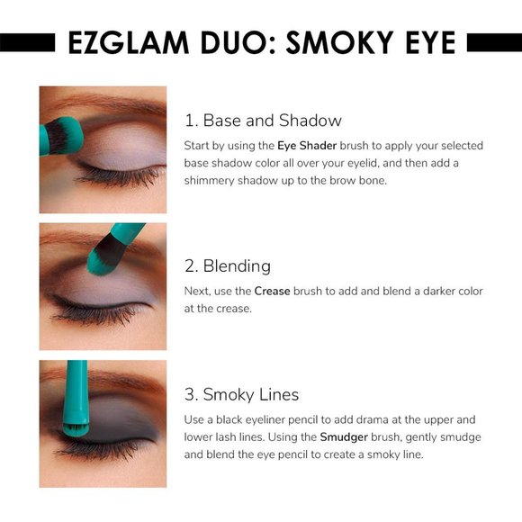 Duo, Smoky Eyes, Travel Size 2pc Makeup Brush Set Includes - Eye Shader - Picture 5 of 16